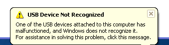 無法識別的USB設備